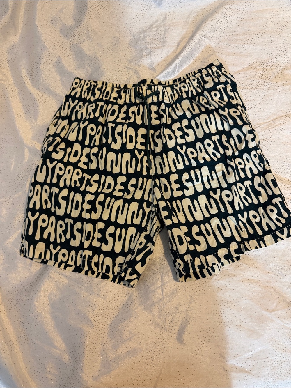 Zara green  and White Graphic Logo Swim Shorts for men size L
